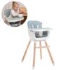 silla de madera para bebes color celeste