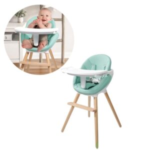 silla de comer de madera para bebés