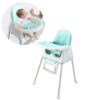 silla para bebe turquesa con bandeja