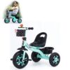 triciclo con canasto para niños turquesa