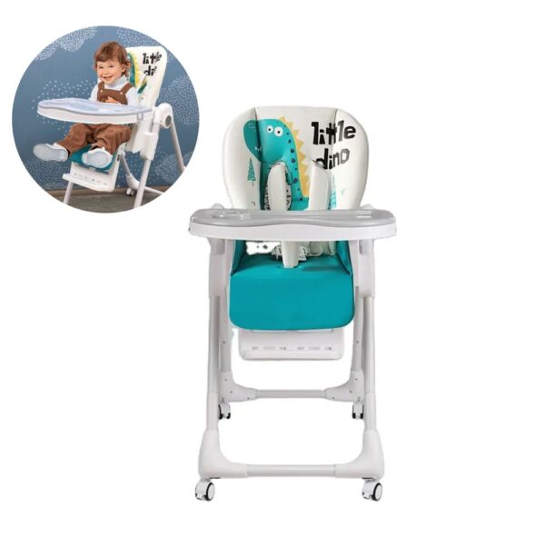 silla de comer para bebes color verde dinosaurio