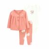 Set de 3 piezas Carters cardigan rosa 12m