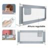 Baranda de Cama Gris 196 x 60cm Úpale altura regulable