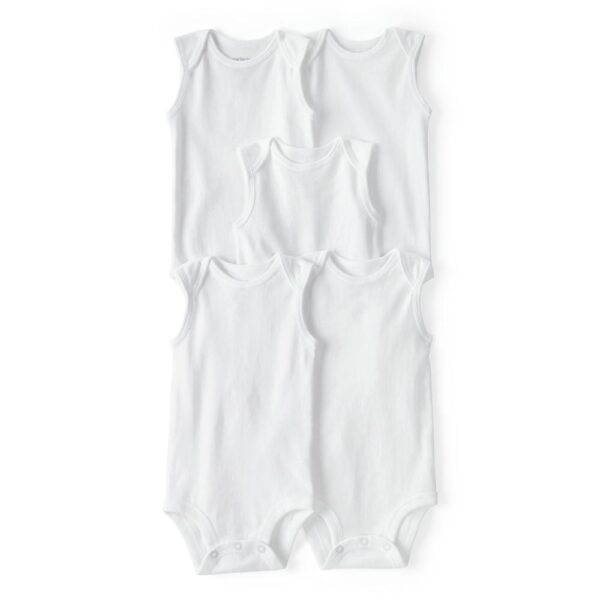 Set de 5 piezas Carters body sin manga blanco 3m