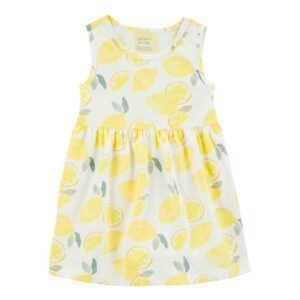 Vestido de Tirantes Blanco/Amarillo Carters Limón 2T