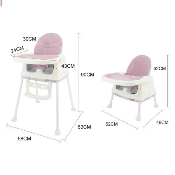 Silla De Comer Isabella rosa Con Ruedas Y Reposa Pies Úpale nuevo 1