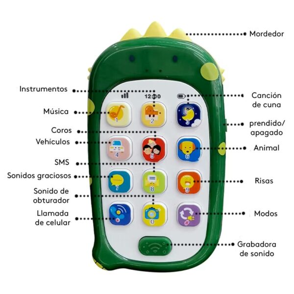 Juguete Teléfono Musical Abeja Úpale botones