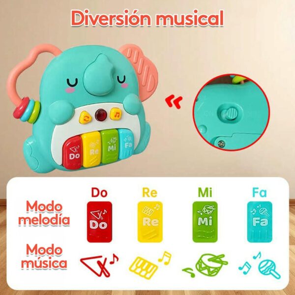 Juguete Piano Elefante Musical Úpale modos