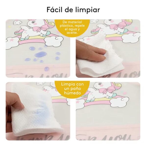 Babero Impermeable Sin Mangas Dino Azul Úpale limpieza
