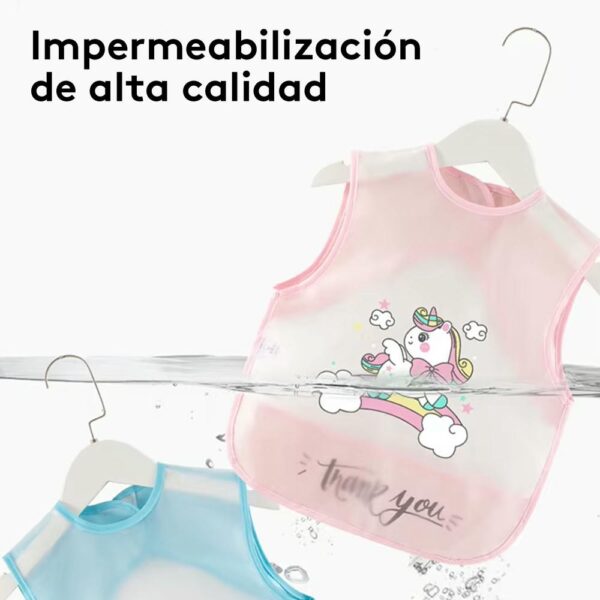 Babero Impermeable Sin Mangas Dino Azul Úpale material
