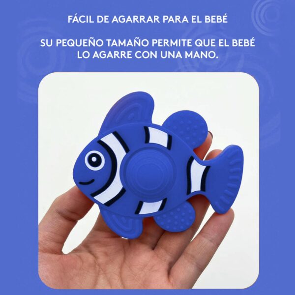 Masticador para bebés Pez Azul Oscuro Úpale tamaño
