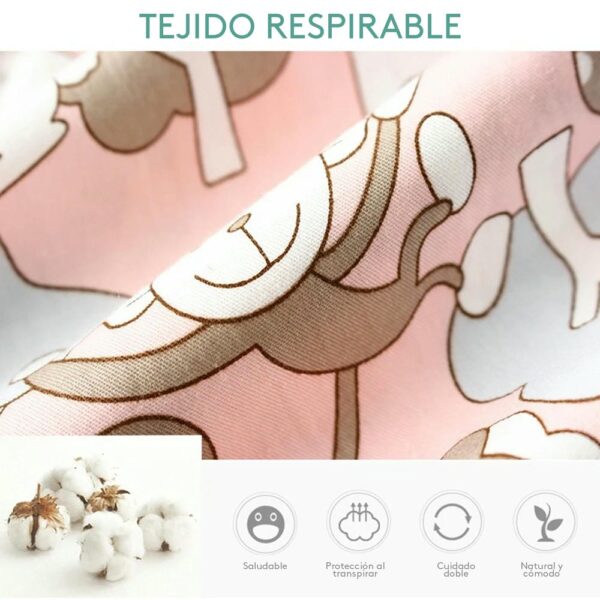 Babero Mangas Largas Tela Selva Rosada 2 a 4 Años Úpale textura
