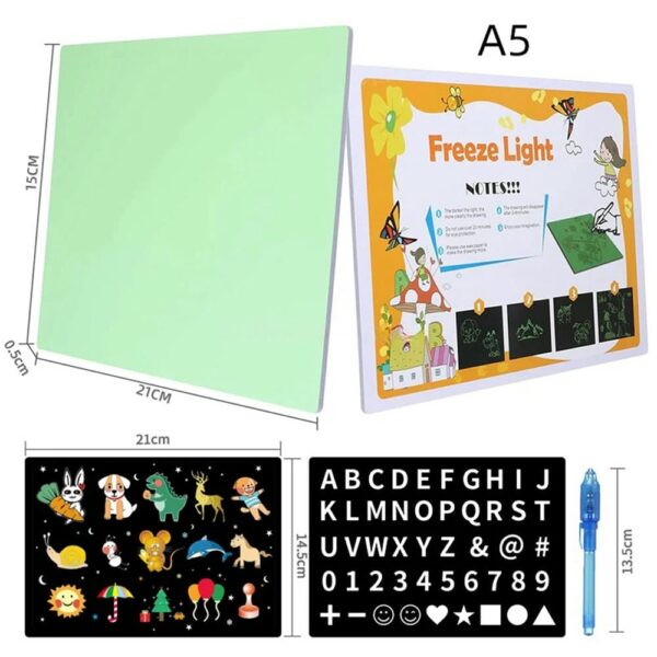 Tablet LCD Fluorescente Para Niños 15x21 Cm Úpale tamaño