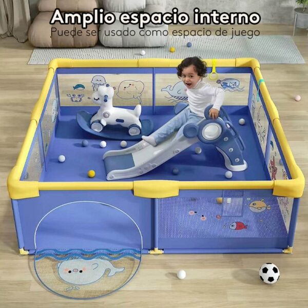Corral Para Bebé Funkids Marino Azul 150x180 Cm Úpale espacio interno