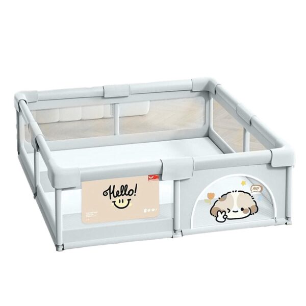 Corral Para Bebé Funkids Perro Gris 150x180 Cm Úpale