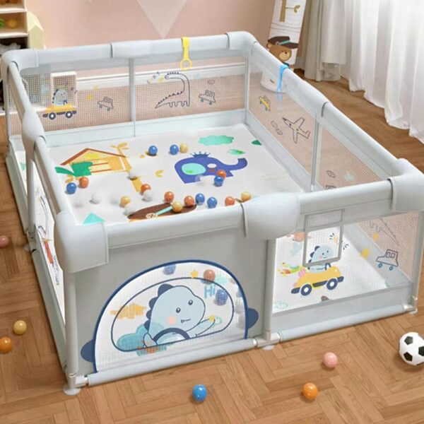 Corral Para Bebé Funkids Dinosaurio Gris 180x200 Cm Úpale uso