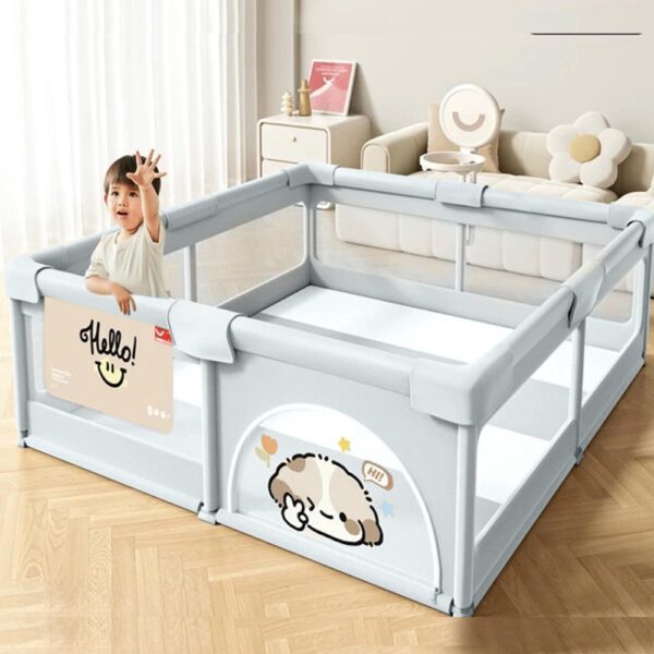 Corral Para Bebé Funkids Perro Gris 180x200 Cm Úpale niño