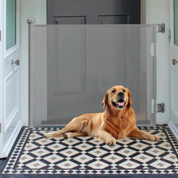 Baranda O Puerta Retractil Para Puertas Gris 140 X 86 Cm Úpale perro