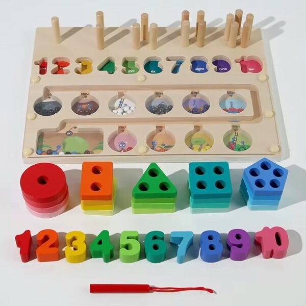 Juego Encajable Y Laberinto Y Números 30*22 Cm Úpale partes