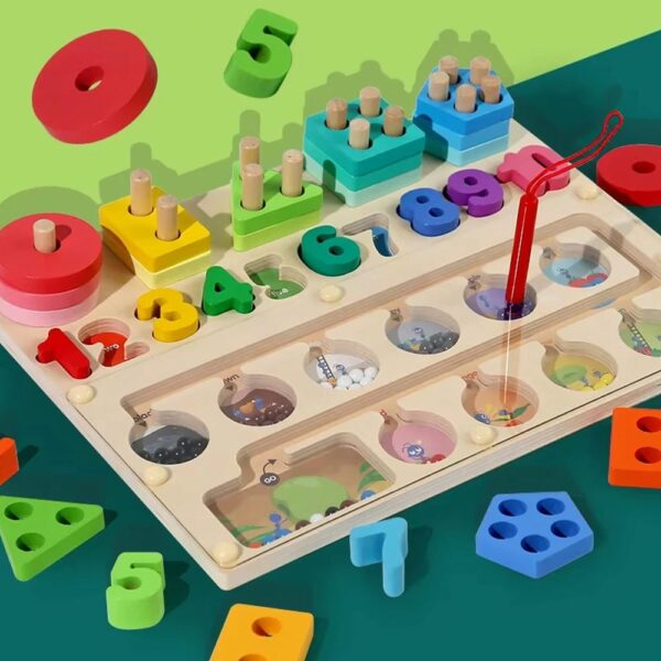 Juego Encajable Y Laberinto Y Números 30*22 Cm Úpale números