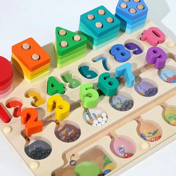 Juego Encajable Y Laberinto Y Números 30*22 Cm Úpale formas