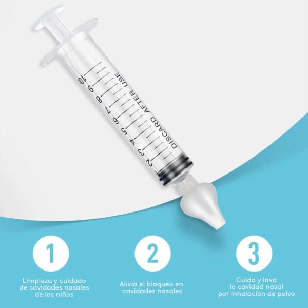 Jeringa Para Lavado Nasal Bebé X2 Úpale pasos uso
