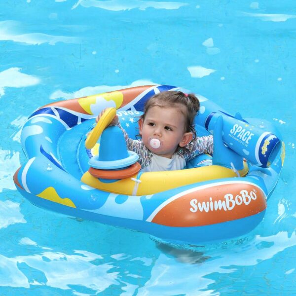 Flotador Plástico Con Techo Espacio Astronauta- Azul 6 a 36 Meses Úpale uso