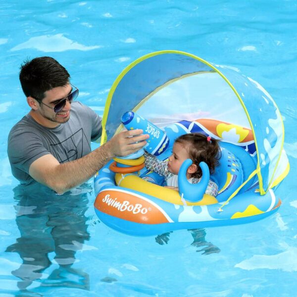 Flotador Plástico Con Techo Espacio Astronauta- Azul 6 a 36 Meses Úpale uso 2