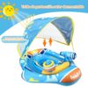 Flotador Plástico Con Techo Espacio Astronauta- Azul 6 a 36 Meses Úpale toldo