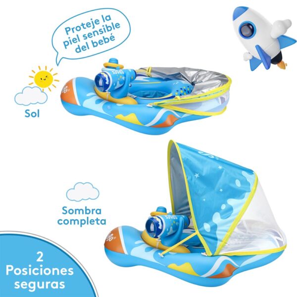 Flotador Plástico Con Techo Espacio Astronauta- Azul 6 a 36 Meses Úpale posiciones
