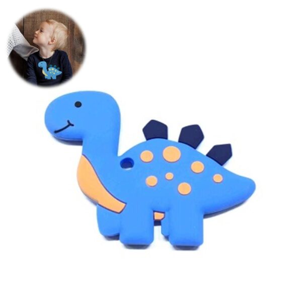 Collar Masticable Sensorial Dino Azul Úpale +3