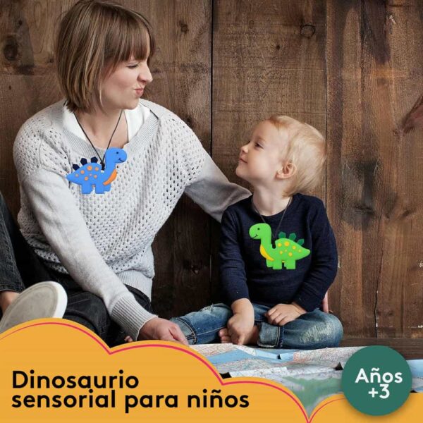 Collar Masticable Sensorial Dino Verde Úpale +3 edad