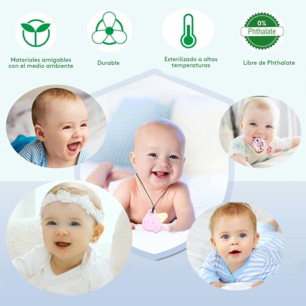 Set De Collares Masticables Sensorial Rosa Úpale x 6 material