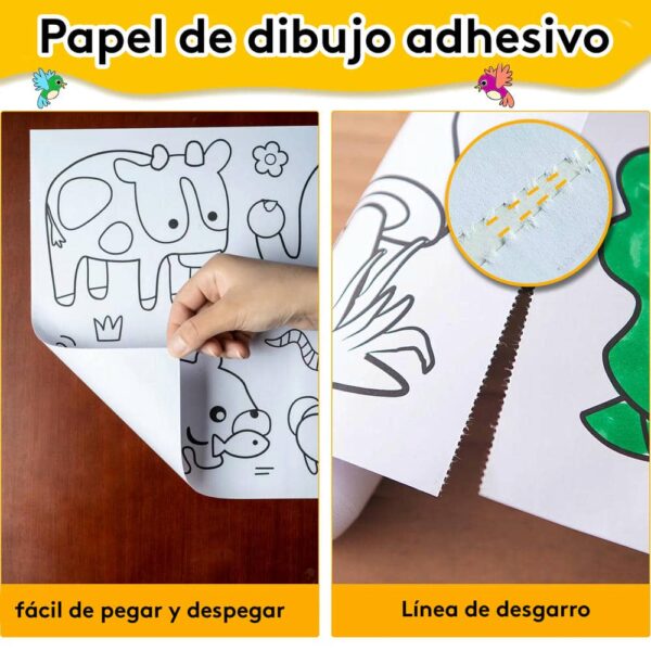 Rollo De Papel Para Colorear Transporte 30cm x 3 metros adhesivo