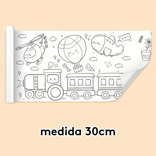Rollo De Papel Para Colorear Transporte 30cm x 3 metros medida