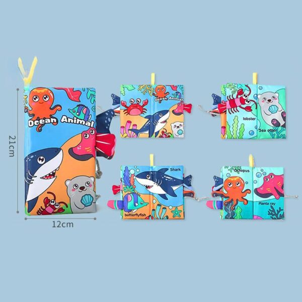Libro De Tela Sensorial Animales Marinos Úpale medidas