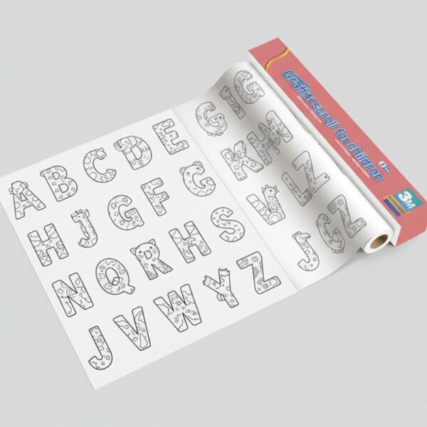 Rollo De Papel Para Colorear Letras 30cm x 3 metros uso