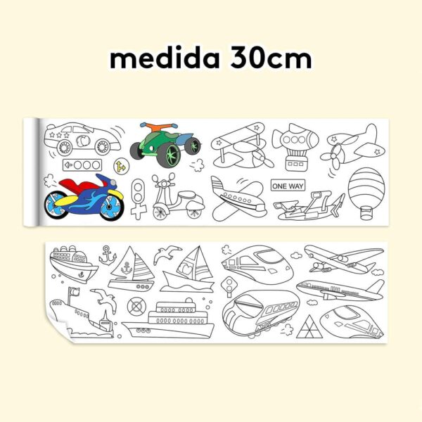 Rollo De Papel Para Colorear Pista De Autos 30cm x 3 metros medida