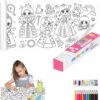 Rollo De Papel Para Colorear Mundo Princesa 30cm x 3 metros colores